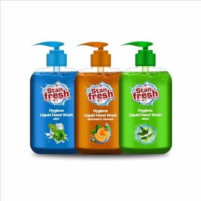 Stan-Fresh Liquid Hand Wash Bottle-Neem, Mint & Orange Hand Wash Bottle