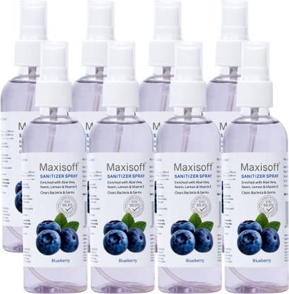 Maxisoft Sanitizer Spray (Blueberry) 120 ml | Aloe & Neem | Paraben Free Hand Sanitizer Bottle