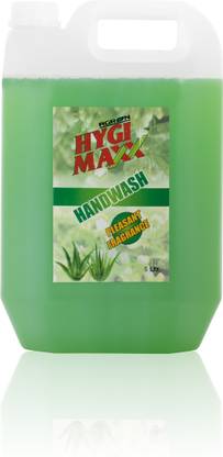 Naturon Hygimaxx Hand Wash with Aloe Vera, Green, Liquid, 5 Liter, Professional Grade Hand Wash Can
