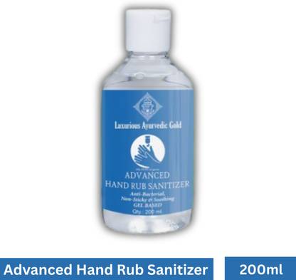 Luxurious Ayurvedic Gold Sanitizer Hand Rub Bottle