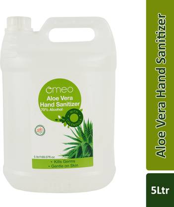 Omeo Aloe Vera Gel Based Antibacterial Rinse-free(5), 70% Isopropyl Alcohol Hand Sanitizer Can