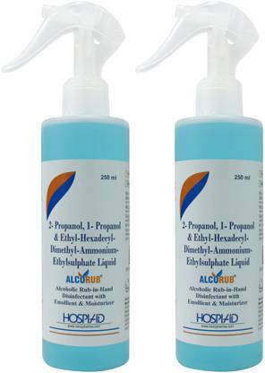alcorub Alcoholic Rub-In-Hand Disinfectant With Emollient & Moisturizer Hand Rub Bottle + Dispenser