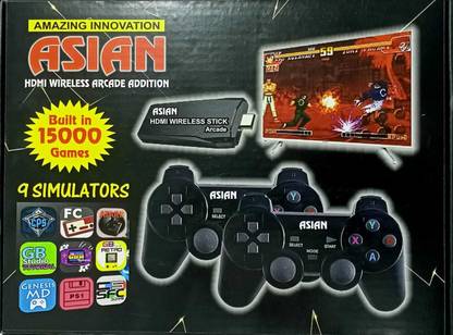Singh Packagings Asian® TV Video Game HDMI Wireless Arcade Addition Built in 15k Games for 2Plyrs Handheld Gaming Console