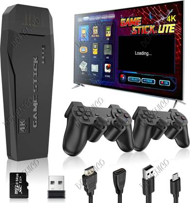 DOMENICO Wireless Game Console, Plug & Play 24000+ Game 4K Ultra HD Game, 9 Emulators Handheld Gaming Console