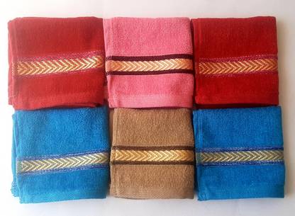 Raj Laxmi Kids Super Soft Fabric Face towel(Multicolour)(Pack of 6) ["Multicolor"] Handkerchief