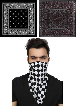 Tough Headwear Unisex Bandana For All Ages ["Black"] Handkerchief