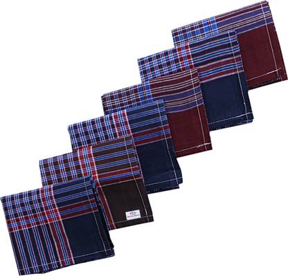 Heart Home Handkerchiefs|Sweat Absorbent Gingham Check Dark Colored Cotton Square Hankies ["Multicolor"] Handkerchief