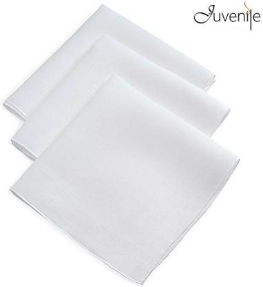 Juvenile Men's fine clear white solid set ["White"] Handkerchief