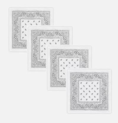 ronik sales Cotton Paisley Print Bandana Handkerchief Scarf Headband Sun Protection ["White"] Handkerchief