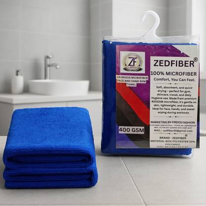 ZEDFIBER HAND TOWEL, Face Towel, Plain Hanky 400GSM Handkerchief, RUMAL, NAPKIN(40X40CM) ["Blue","Light Blue"] Handkerchief