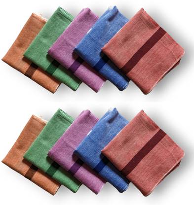 RRCART Shantiniketan Pure Khadi Soft Cotton Large Size ["Multicolor"] Handkerchief