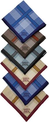 ISMIL Omega 100% cotton hand kercheif for men (Pack of 6) ["Multicolor"] Handkerchief