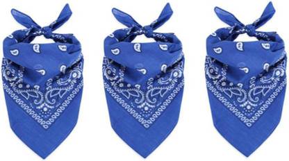 Bismaadh Paisley Print Cotton Bandana Head Wrap Headband Hair Band for Men & Women ["Royal Blue"] Handkerchief