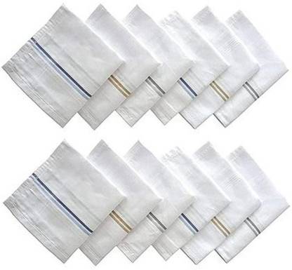 riseabove Premium Striped Handkerchief for Men ["White"] Handkerchief ["White"] Handkerchief