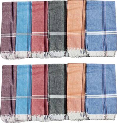 RRCART 100% Pure Khadi Cotton Large Size 24"x24" (60cm x 60cm) ["Multicolor"] Handkerchief