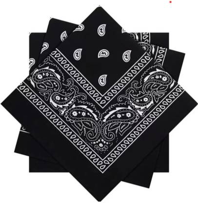 riseabove Cotton Skull Design Big Size Bandana Handkerchief Head Wraps ["Black"] Handkerchief