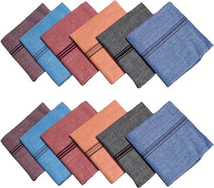 RRCART 100% Khadi Cotton Large Size 24"x24" (60cm x 60cm) ["Multicolor"] Handkerchief