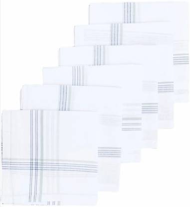 RaiseAbove STRIPED HANKIES AND HANDKERCHIE ["White"] Handkerchief