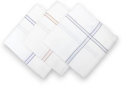 leasburg Handkerchief for Men |Set of 12| Striped | H69002 |White With Stripes ["White"] Handkerchief