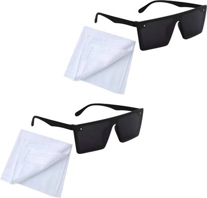 VESTZ WHITE HANKTY & BLACK FOAM MASK COMBO - 2 ["White"] Handkerchief