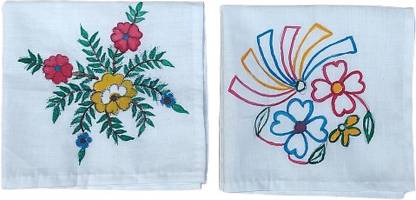 Biswas Bloom hanky-bb-02-first ["White","Red","Green"] Handkerchief