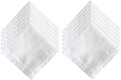 RaiseAbove WHITE HANDKERCHIEF FOR MEN PACK OF 12 ["PURE WHITE"] Handkerchief ["White"] Handkerchief