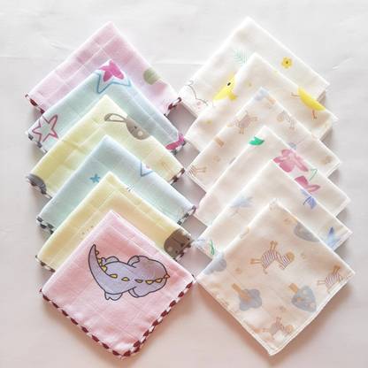 Raj Laxmi Combo Set 100% cotton,Very Attrative,very Soft, Multi Design Unique towel. ["Multicolor"] Handkerchief