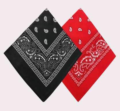 Itorix DOUBLE SIDE PRINTED PAISLEY BANDANA ["Red","Black"] Handkerchief