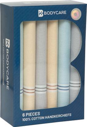 BodyCare Mens Handkerchief Pack Of 6-Assorted ["Multicolor"] Handkerchief