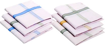 SUPREME TRADING COMPANY Mans White Line Hankey ["White"] Handkerchief