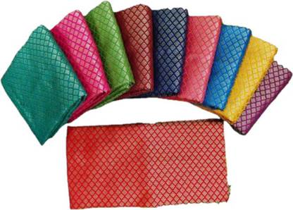 ndxp NEW JACQUARD 10 UNSTITCHED BLOUSES PIECES ["10 COLOR"] Handkerchief