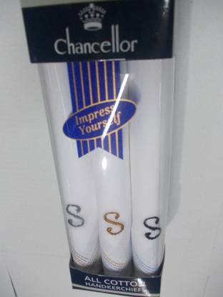 CHANCELLOR Initialed ["White"] Handkerchief