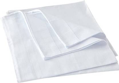 DAKH 100% Cotton Premium Collection Handkerchiefs Hanky for Men, Set of 10 (White) ["White"] Handkerchief