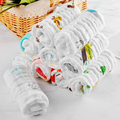 Bigbought Muslin Wash Cloth Organic Cotton Face Towel Handkerchief pack of 5
