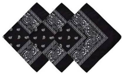 shiveyeexport Cotton Paisley Print Bandana Handkerchief Scarf Headband Sun Protection ["Black"] Handkerchief