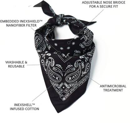 riseabove Rumaal boy and girls Bandana hankercheifs ["Black"] Handkerchief