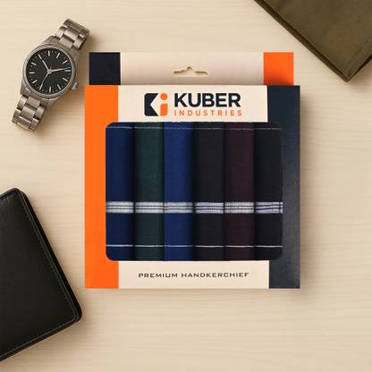 KUBER INDUSTRIES 6 Pcs Set Cotton Handkerchief for Men & Everyday Use | Dark Color ["Multicolor"] Handkerchief