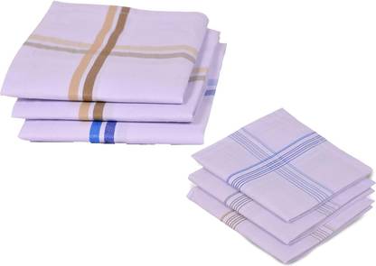 Liptick Silk handkerchief pack of 6 ["White"] Handkerchief