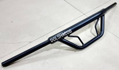 Bullkartzone Bike Handle Bar Black Dual Handlebar Pipe/Rod with Rope Black Handle Bar For Bullet Bikes Handle Bar
