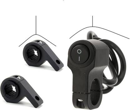 Hybrid Motors CNC Aluminium Handle Bar Fog Light Single Switch 1-Way+CNC Fog Light Clamp Combo Clip-on Handle Bar