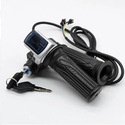 Achiza 48V E-Bike/Bicycle LCD Display Throttle With ONN/OFF Ignition Key Lock Handlebar Handle Bar