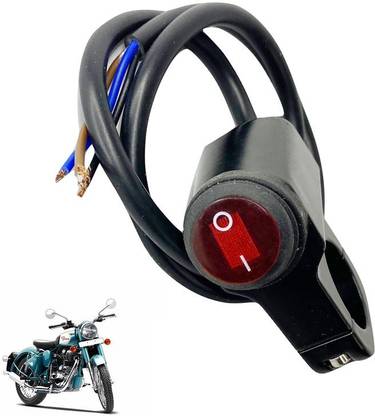 Dhe Best Bike One Way ON/Off Signal Indicator Switch Red For Royal Enfield Battle Green Handle Bar