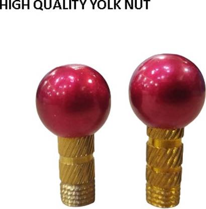 Golden Fox HIGH QUALITY BRASS HEAVY RED AND GOLDEN COLOR YOLK NUT Handle Bar