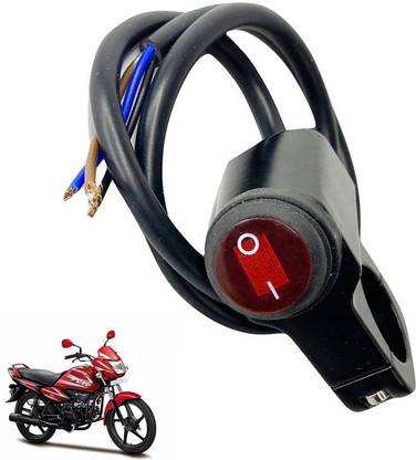 Dhe Best Bike One Way ON/Off Signal Indicator Switch Red For Yamaha SS 125 Handle Bar