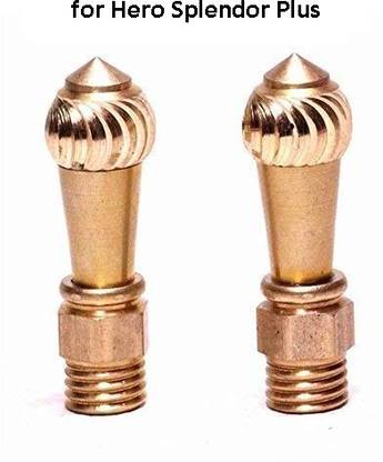 Golden Fox Brass Rear View Mirror Nut Cap (Set of 2) for Hero Splendor Plus Handle Bar