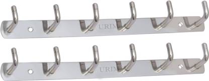 URIM 6 Pin Hook Stainless Steel Bathroom Cloth Steel Dress Pack of 2 Hangers For  Dress