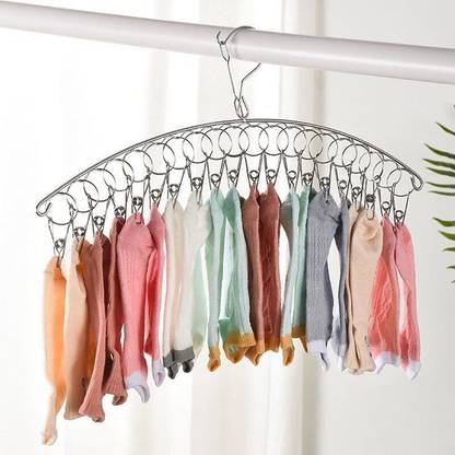 Urbanware 20 Clips Stainless Steel Cloth Dryer/Clothes Drying Stand/Socks Hanger/Lingeries Steel Dress Hanger For  Dress