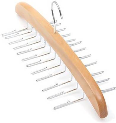 Vastra Foldable Tie Hanger Rack Storage Non-Slip Clip Hold 24 Ties Wooden Tie Hanger For  Tie