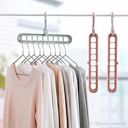 PUG multi cloth hanger Plastic Dress Pack of 2 Hangers For  Dress