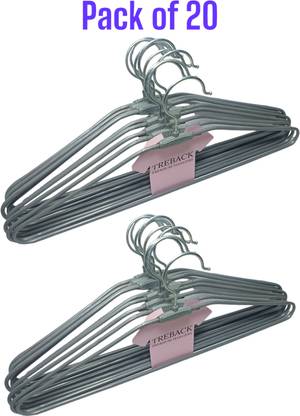 treback Grey hangers pack of 20 heavy rust proof hangers for clothes Steel Shirt Pack of 20 Hangers For  Shirt